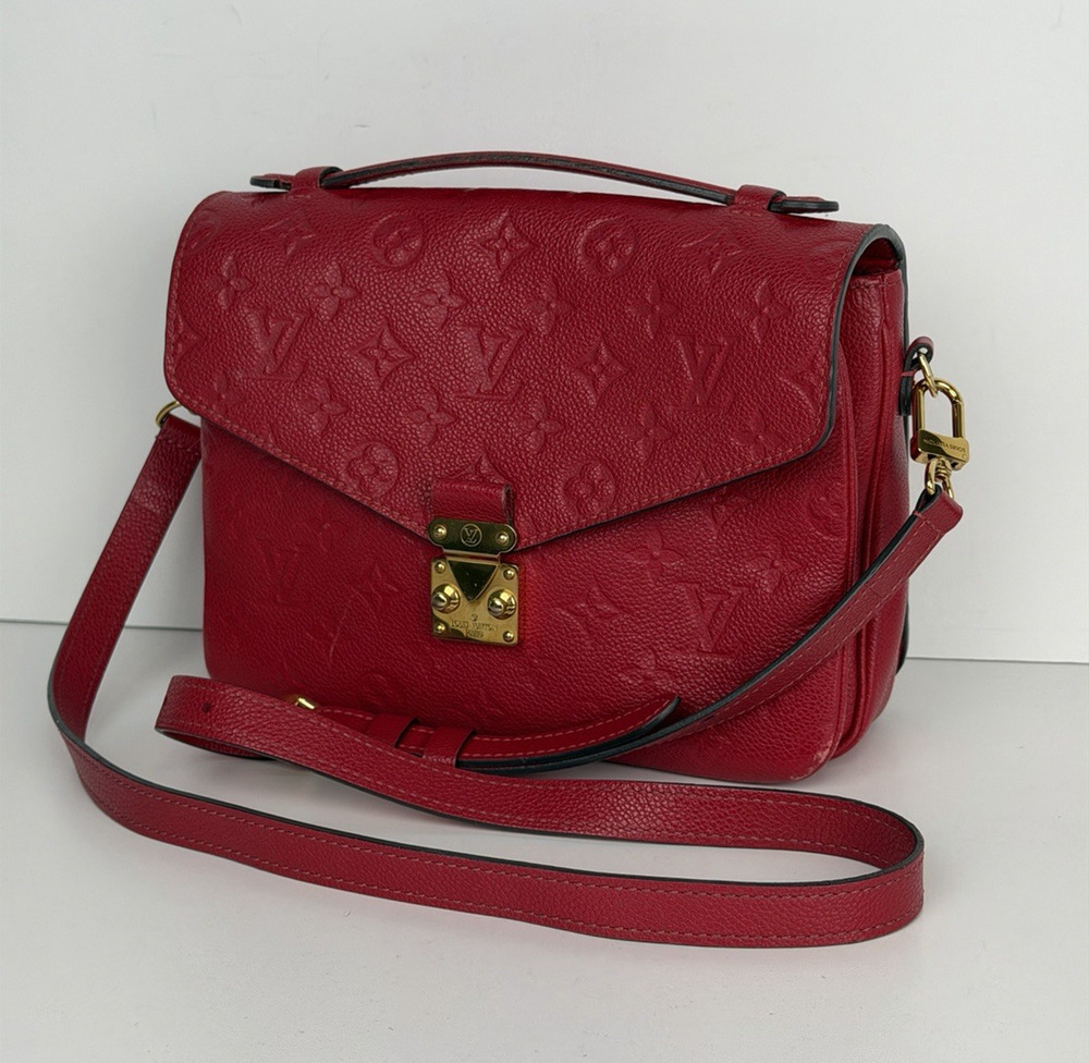 Louis Vuitton Pochette Metis Shoulder Bag Red Monogram Empreinte Leather 2018 B5